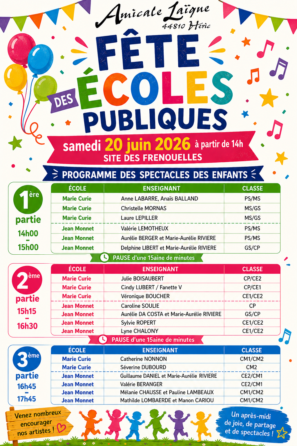 Programme spectacles enfants